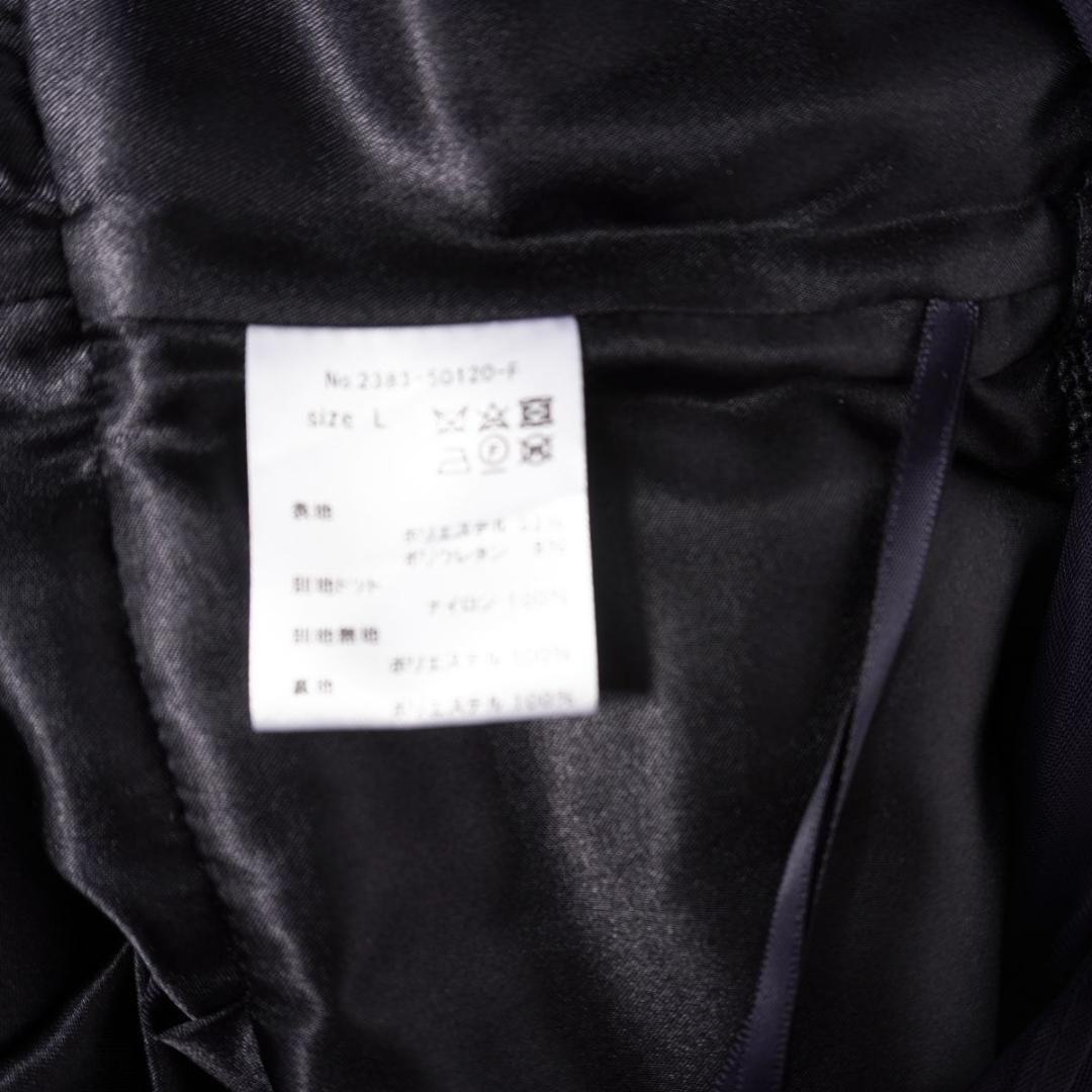 下札付 フロッキードットシアーパンツドレス ブラック サイズL*CD127