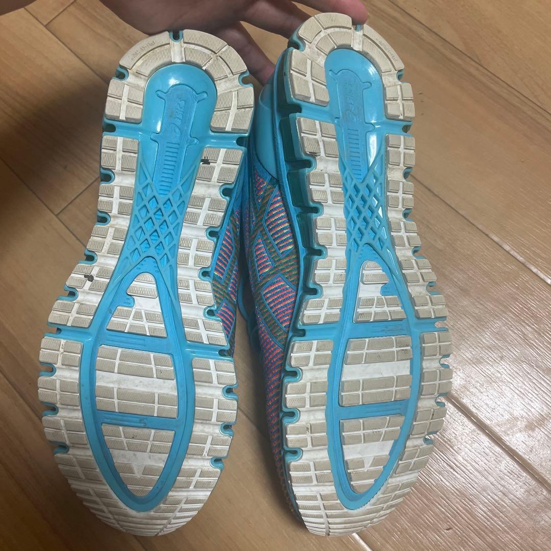 asics ランニングシューズ 青/緑