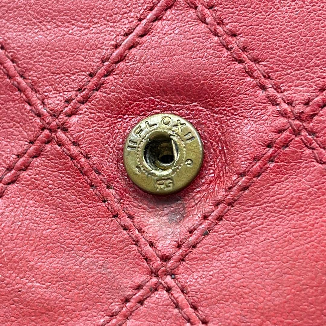 CHANEL ケース 小銭入れ ビコローレ ココマーク レッド レザー