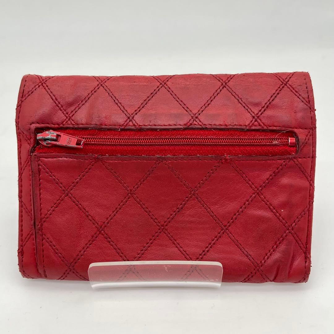 CHANEL ケース 小銭入れ ビコローレ ココマーク レッド レザー