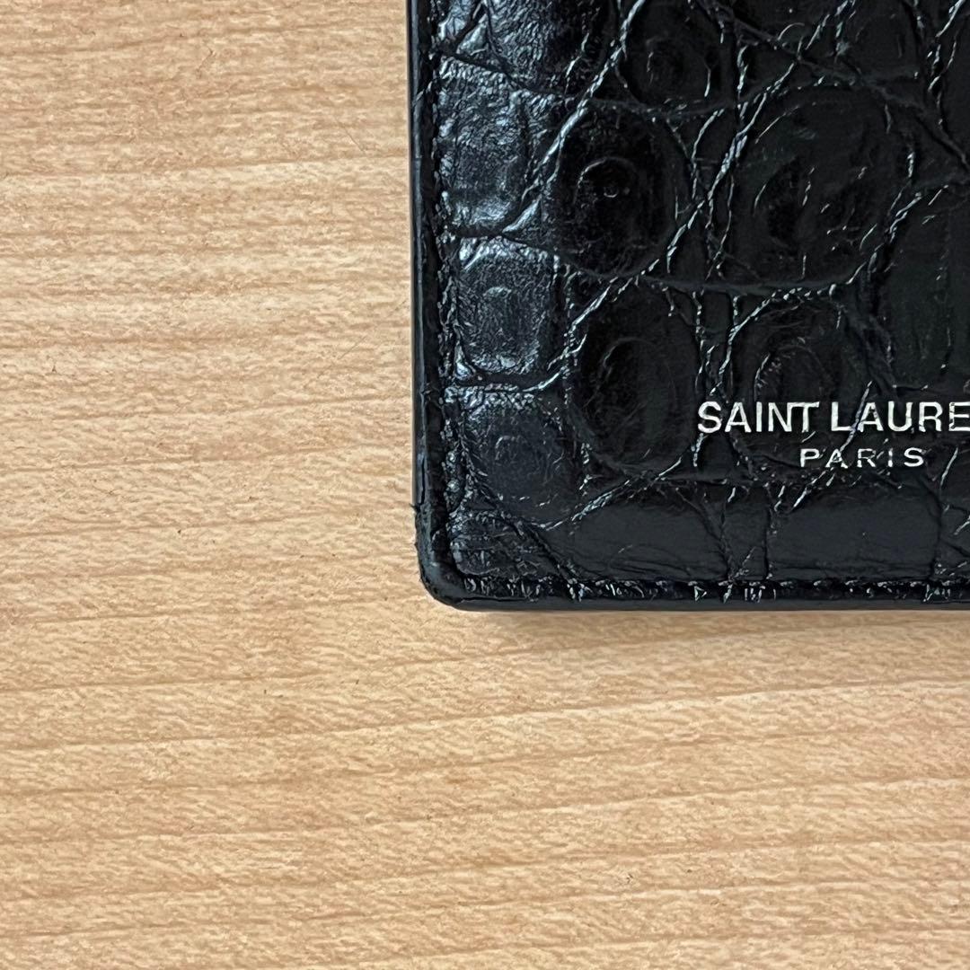 ✨️極美品✨️ SAINTLAURENT マネークリップ 　メンズ 黒色 レザー