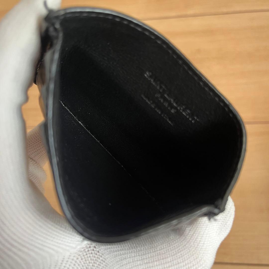 ✨️極美品✨️ SAINTLAURENT マネークリップ 　メンズ 黒色 レザー