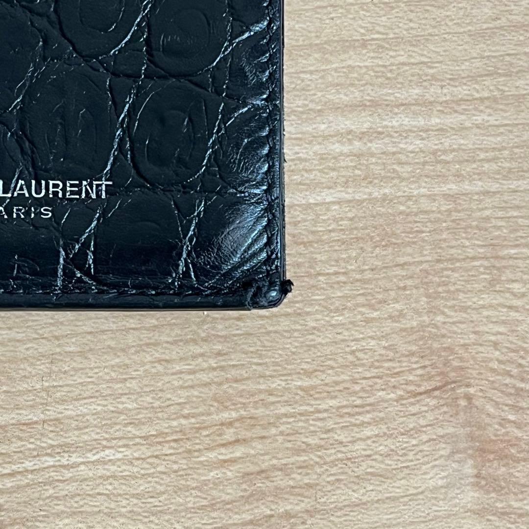 ✨️極美品✨️ SAINTLAURENT マネークリップ 　メンズ 黒色 レザー
