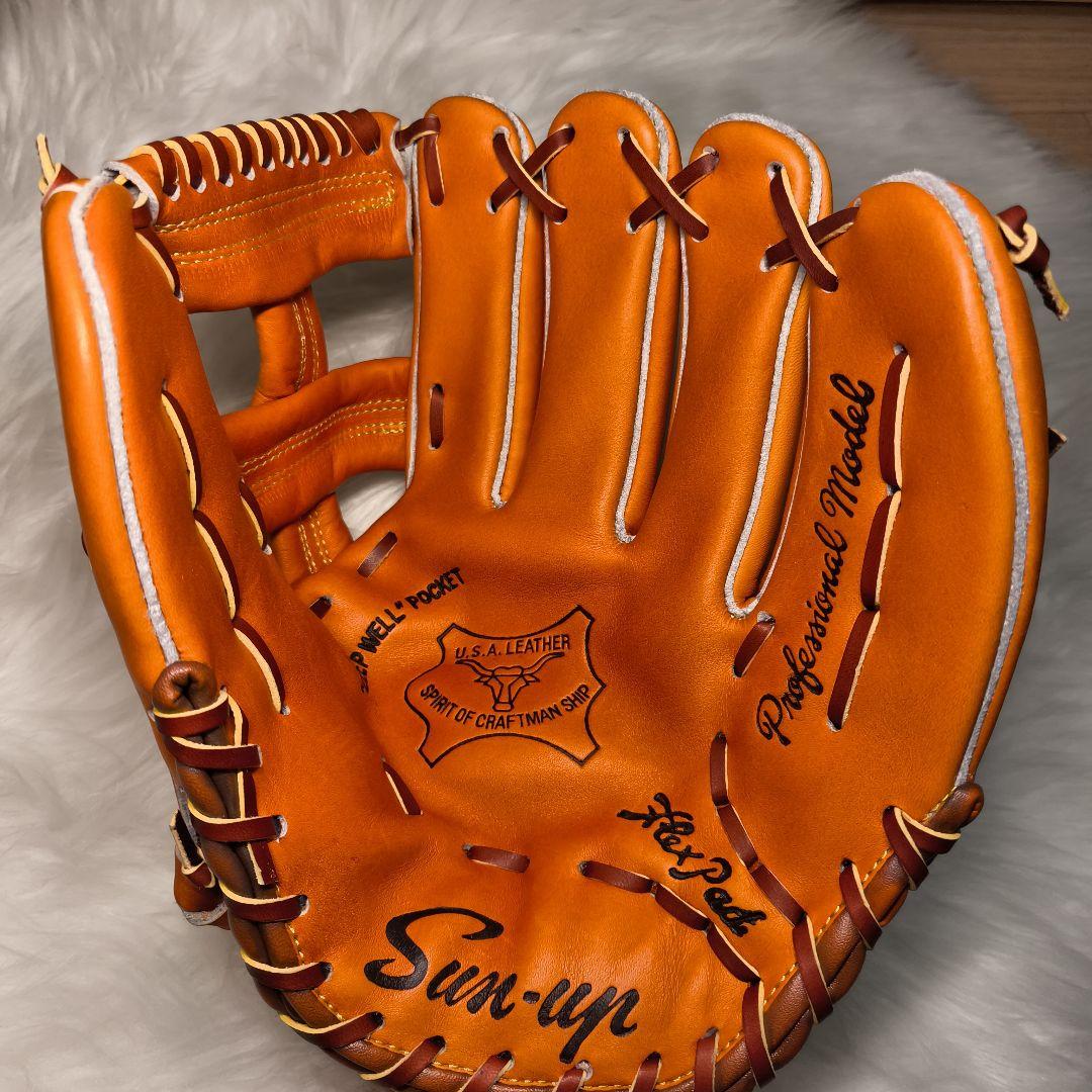 美品 希少 サンアップ Sun up 軟式 一般 グローブ 左手用(右投)