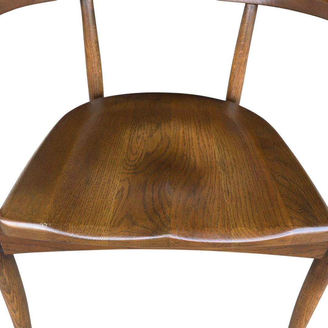 【希少】大塚家具 アームチェア ダイニングチェア 板座 ナラ材 ①