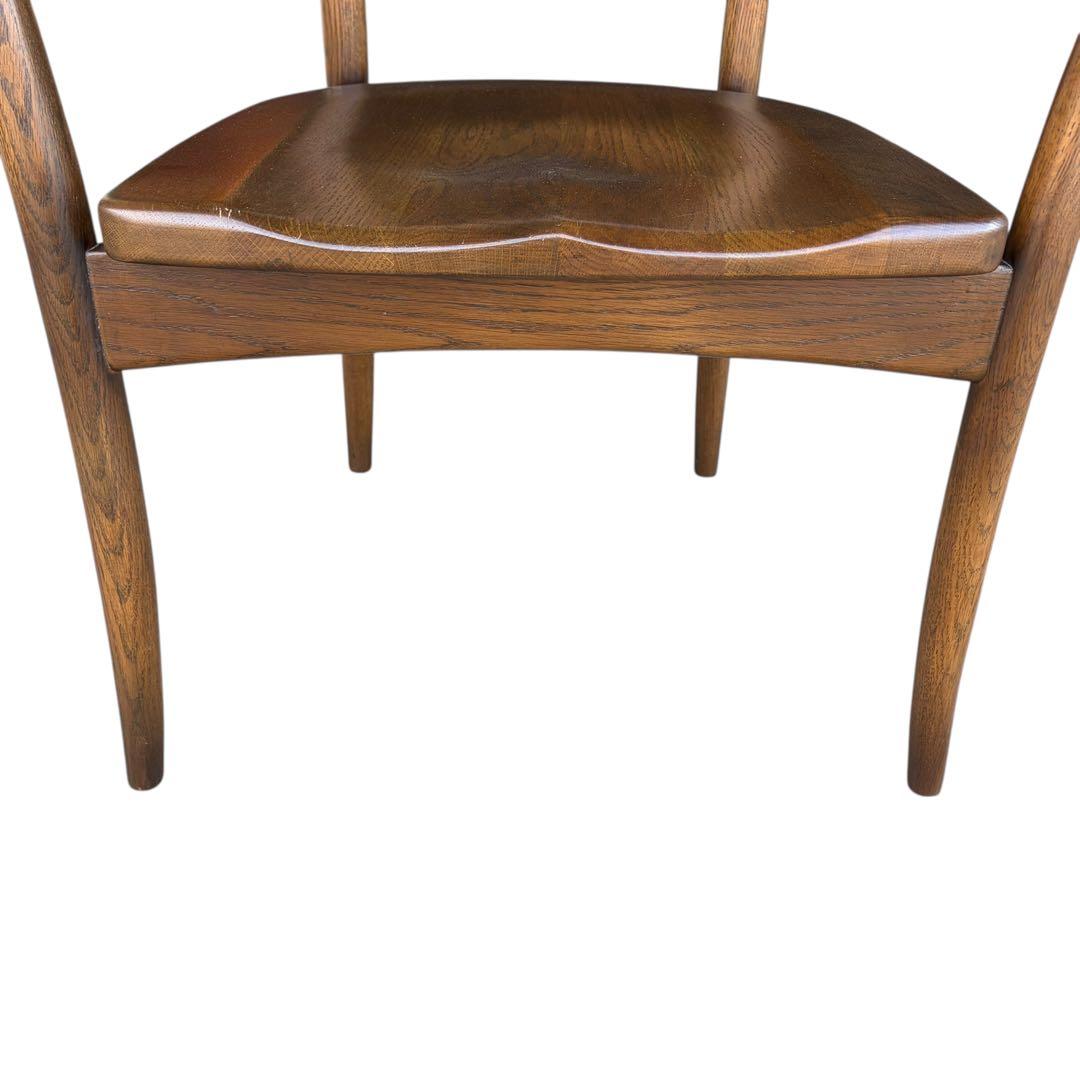 【希少】大塚家具 アームチェア ダイニングチェア 板座 ナラ材 ①