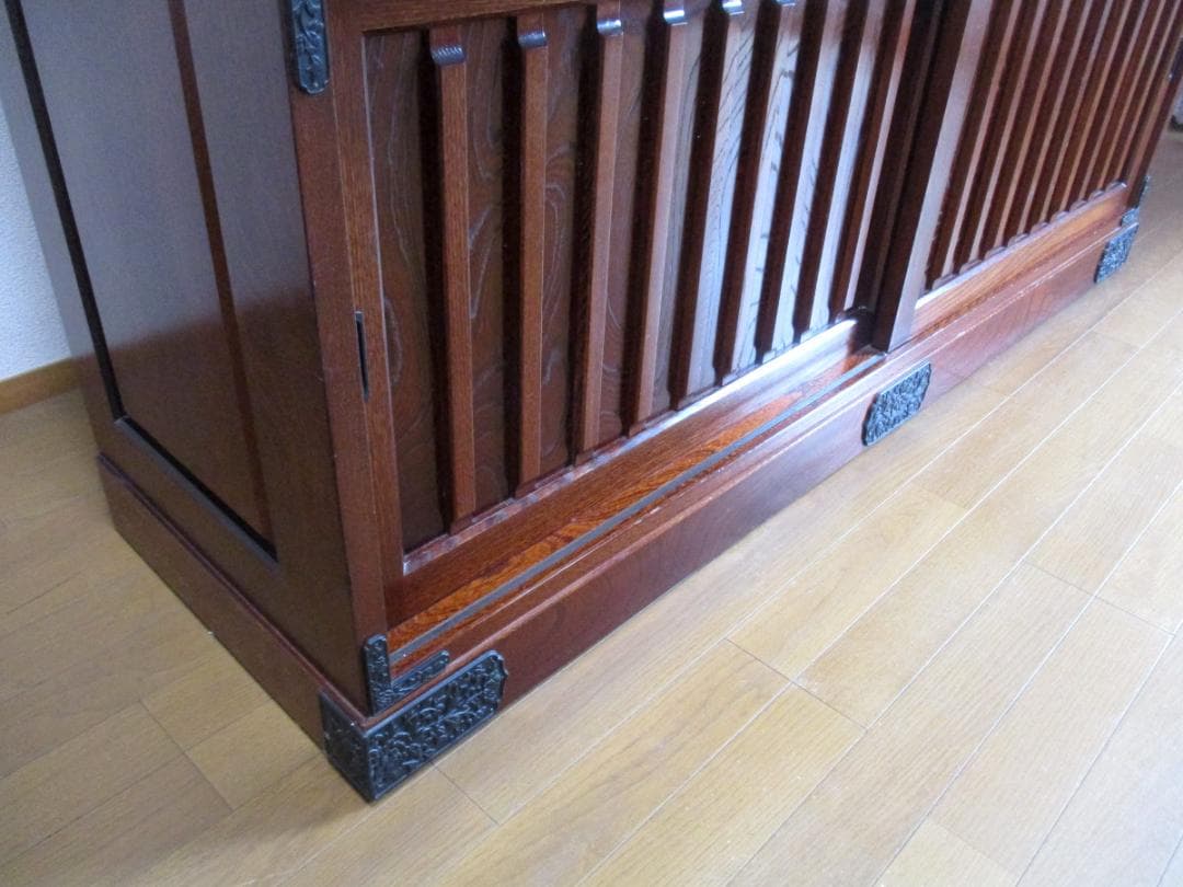 ★ 民芸家具 茶箪笥 茶棚 幅151.5cm 木製 水屋 箪笥 家具 食器棚