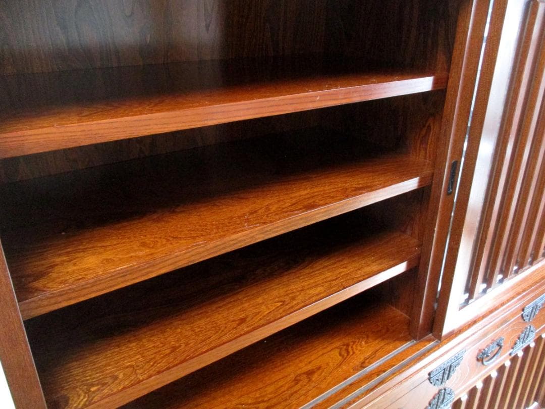 ★ 民芸家具 茶箪笥 茶棚 幅151.5cm 木製 水屋 箪笥 家具 食器棚