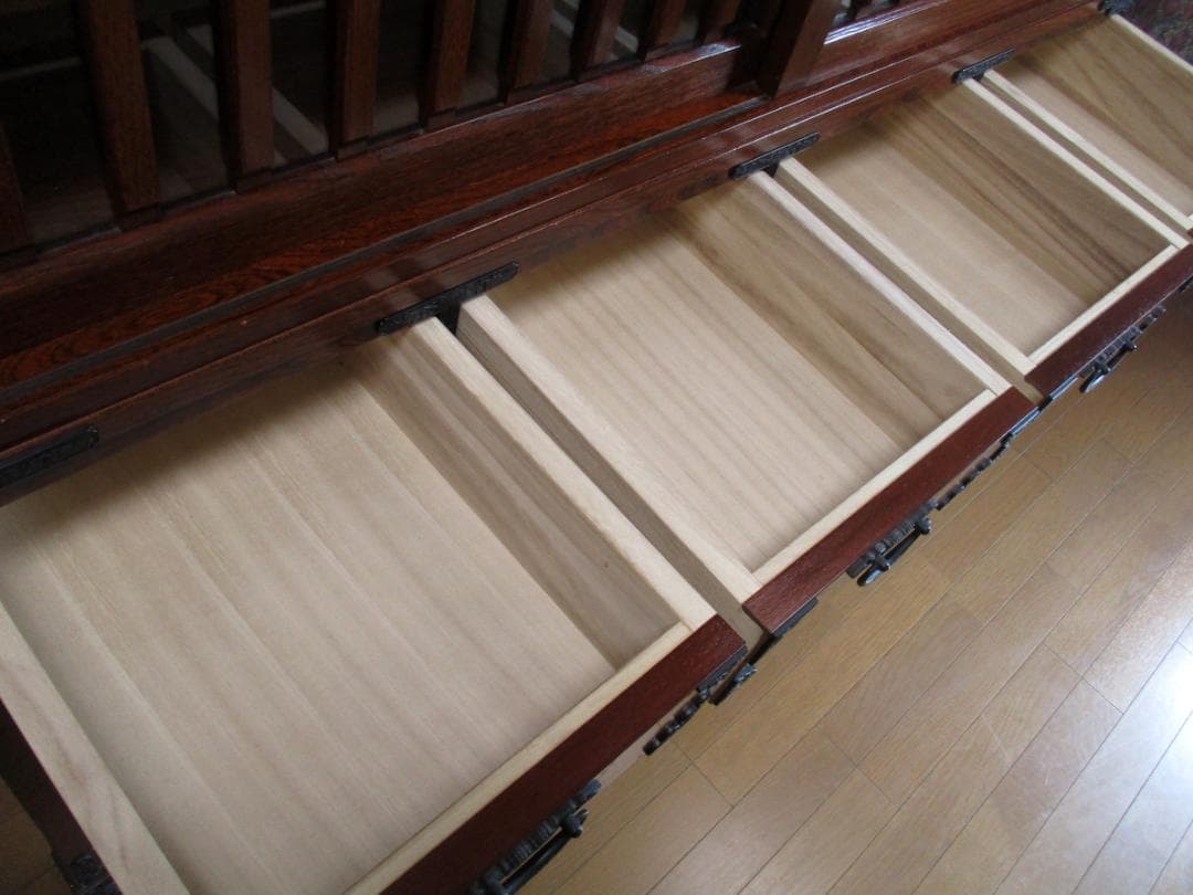 ★ 民芸家具 茶箪笥 茶棚 幅151.5cm 木製 水屋 箪笥 家具 食器棚