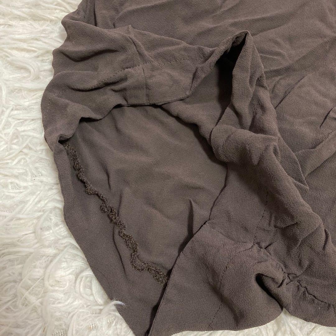 COMMEdesGARCONS 変形シフォンパンツ ブラウン XS オシャレ