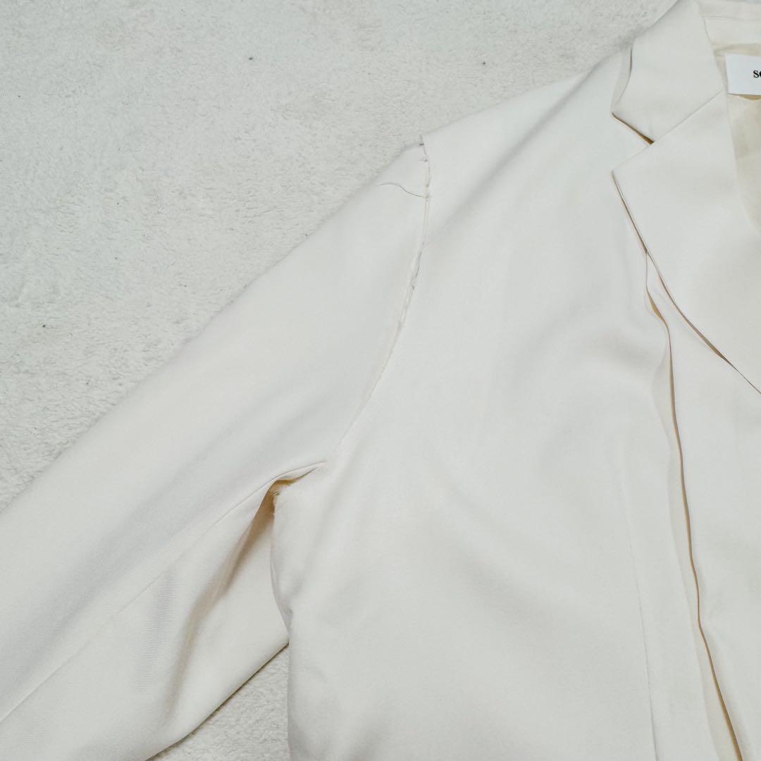 美品 セイト 大森元貴 カットオフ セミダブル タック テーラードジャケット 白