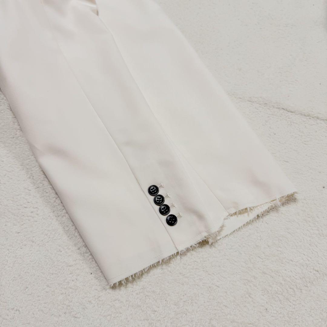 美品 セイト 大森元貴 カットオフ セミダブル タック テーラードジャケット 白