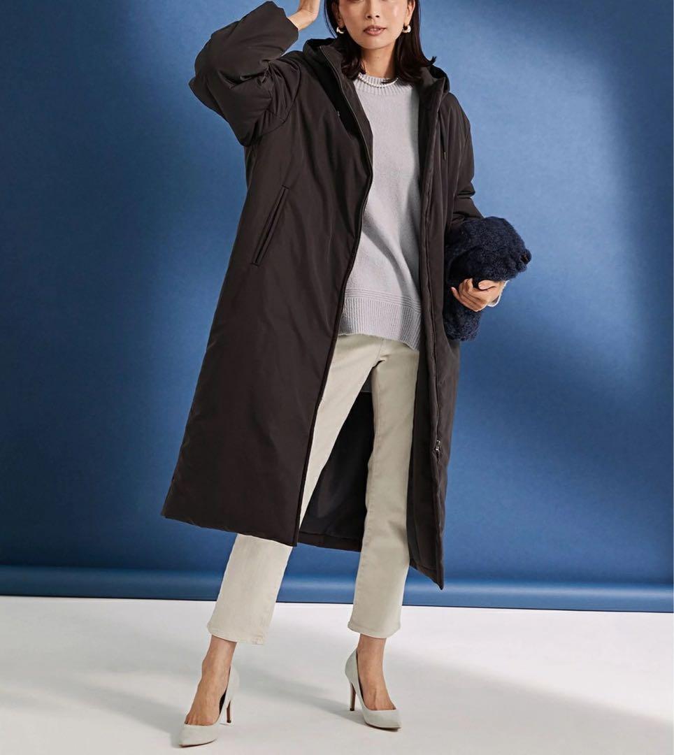 大きいサイズ46＊２３区 ピーチタッチソフト ロング中綿コート＊自由区ICB組曲