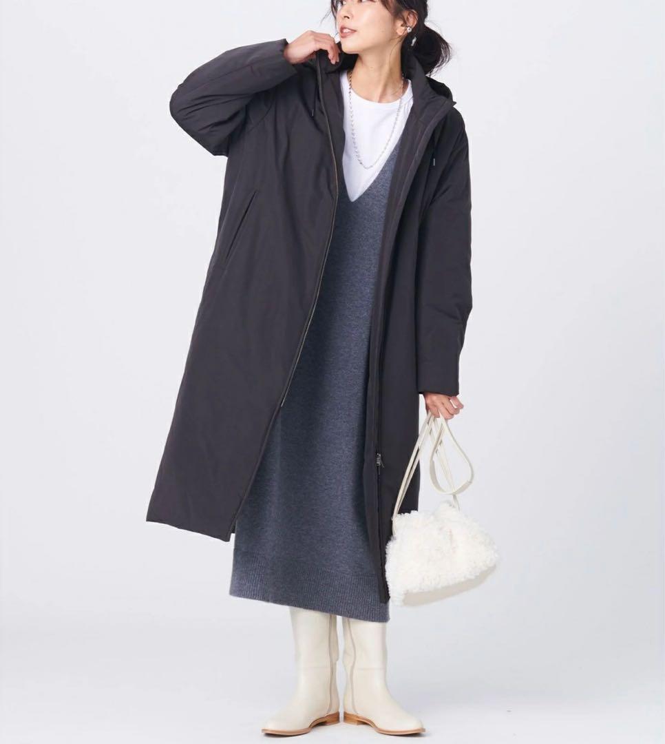 大きいサイズ46＊２３区 ピーチタッチソフト ロング中綿コート＊自由区ICB組曲