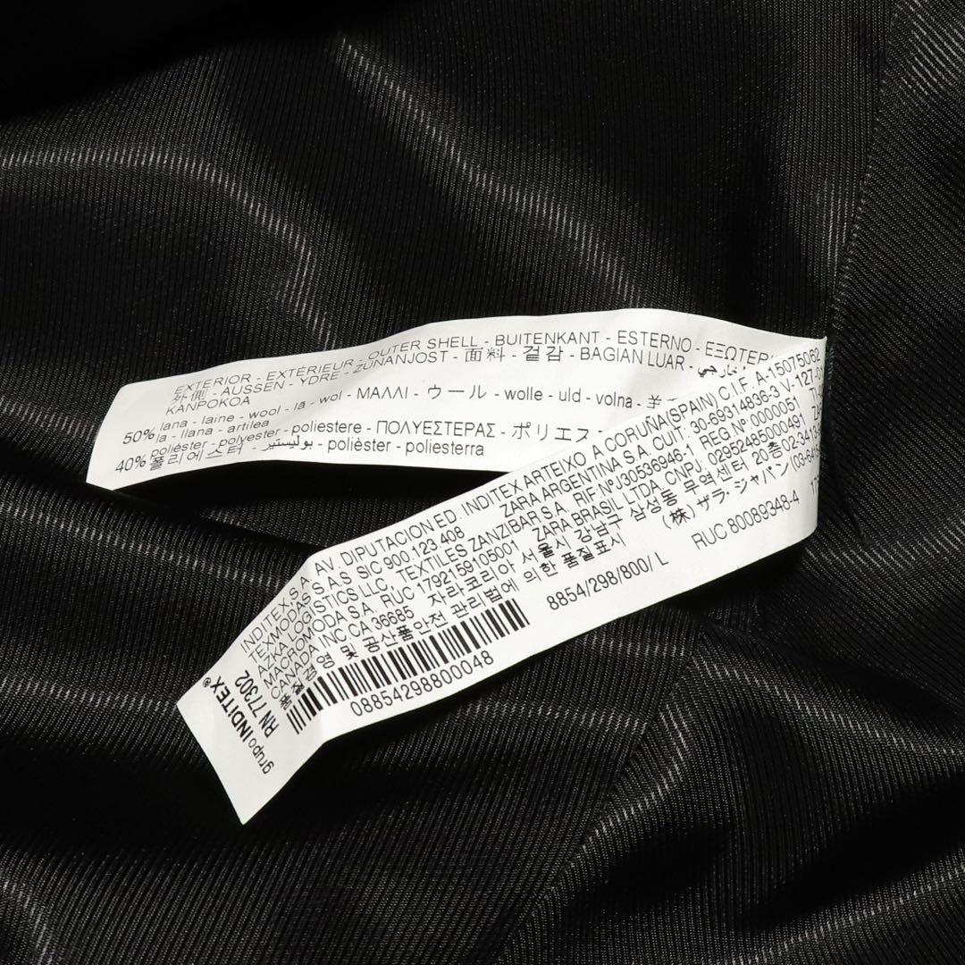 美品★L★ZARA★ケープコート★ウール ポンチョ★ブラック★金ボタン★ザラ