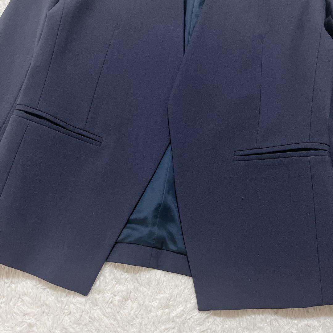 美品✨Theory ノーカラージャケット　現行　ストレッチ　LANAI 紺　2