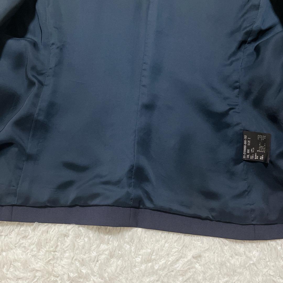 美品✨Theory ノーカラージャケット　現行　ストレッチ　LANAI 紺　2