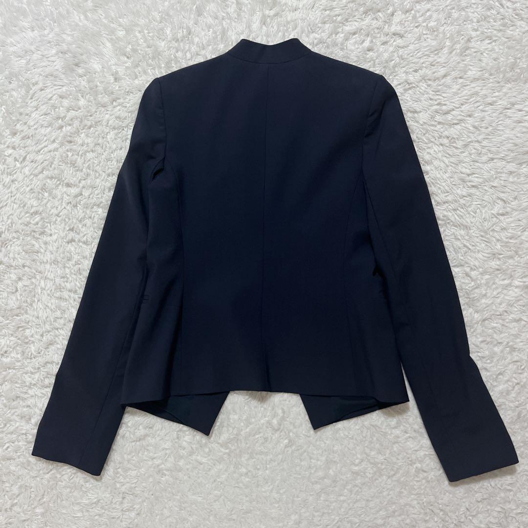 美品✨Theory ノーカラージャケット　現行　ストレッチ　LANAI 紺　2