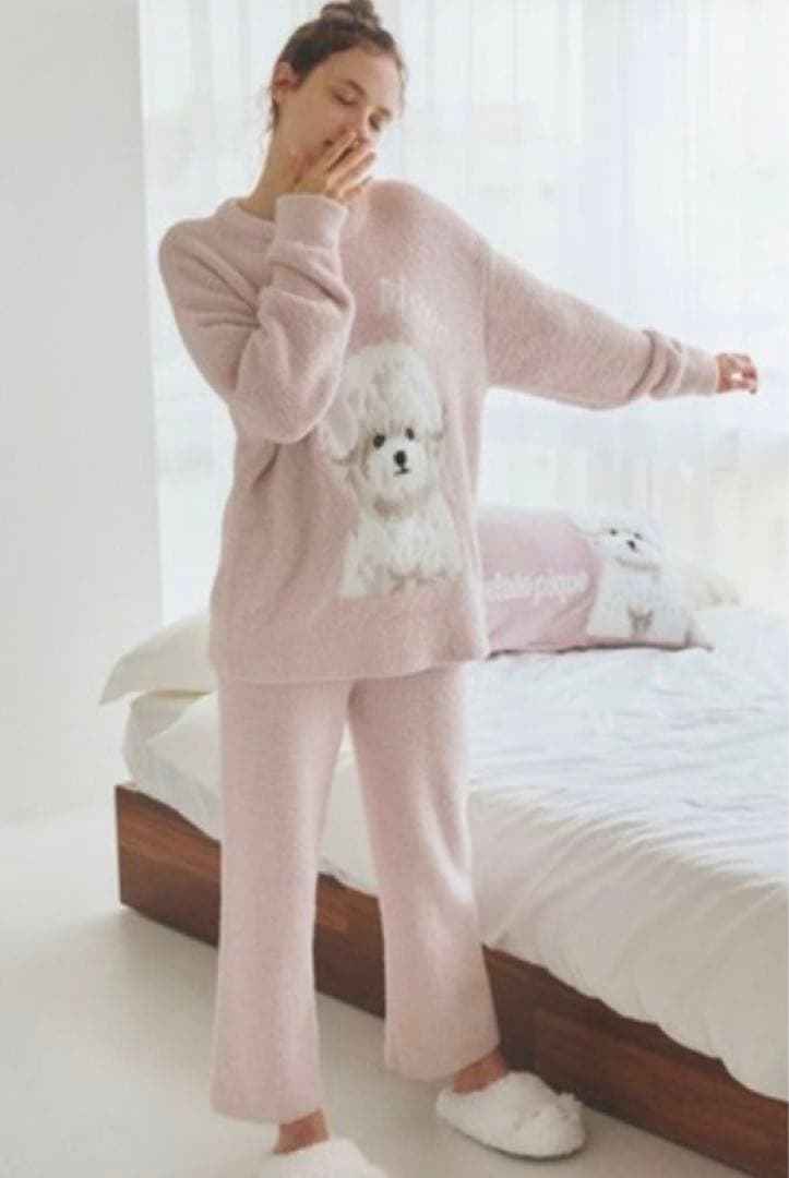 新品！ジェラピケお好きな方に！ビションプルオーバーふわもこパジャマ上下セット