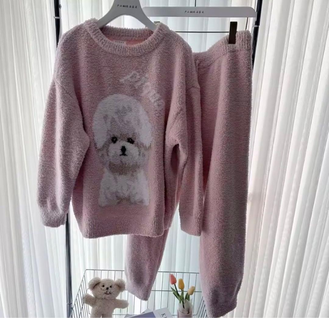 新品！ジェラピケお好きな方に！ビションプルオーバーふわもこパジャマ上下セット