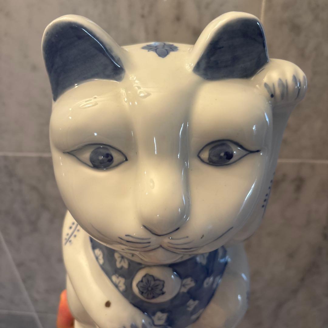 ヴォルテックス様ヴィンテージ　可愛らしく妖艶な瞳が素敵な招き猫の陶器オブジェ