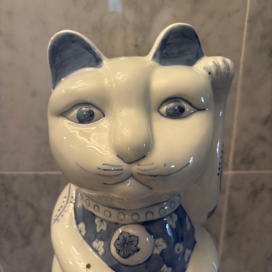 ヴォルテックス様ヴィンテージ　可愛らしく妖艶な瞳が素敵な招き猫の陶器オブジェ