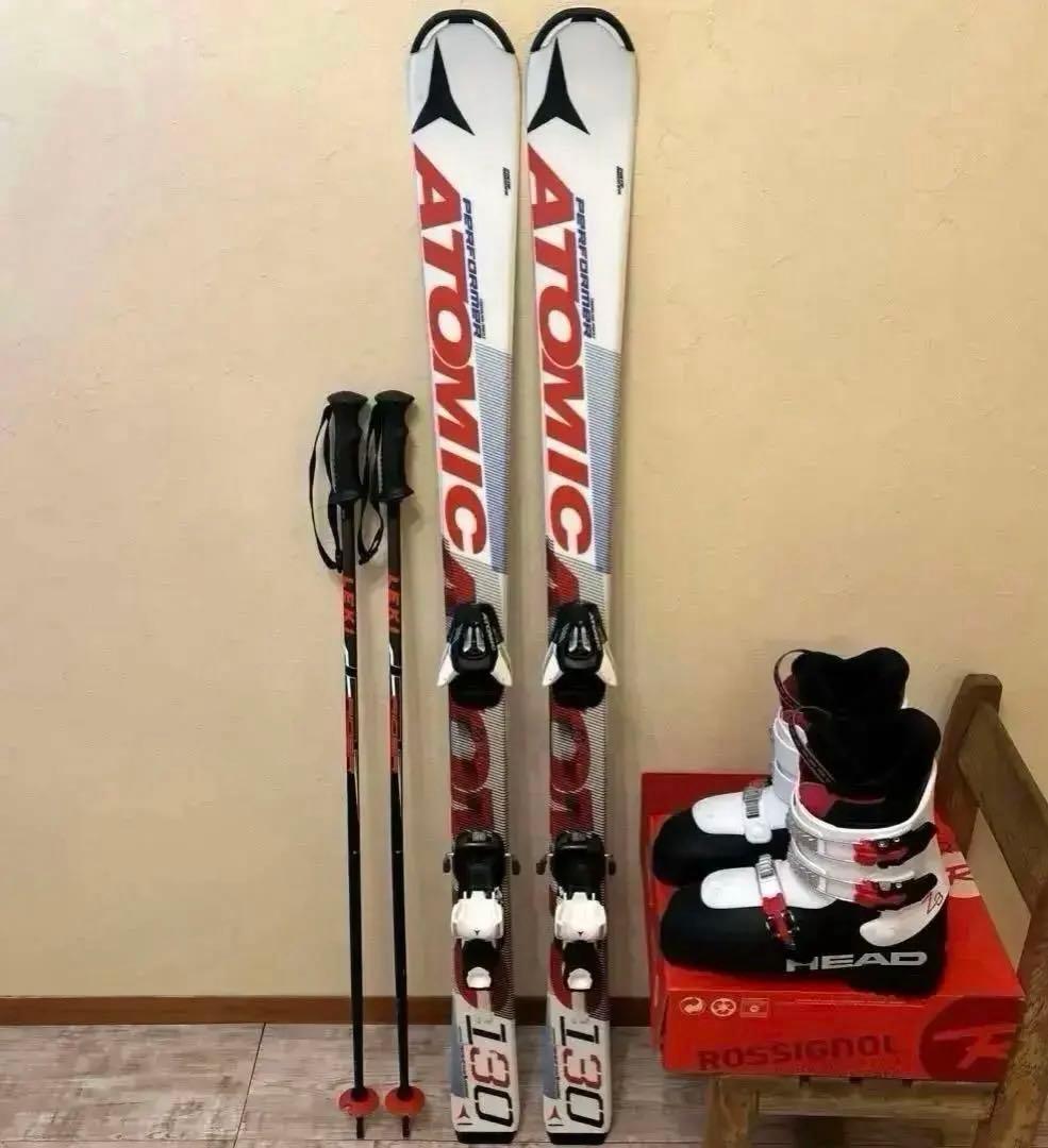 ◾️カービングスキーセット　スキー板130㎝ ブーツ23.5㎝　子供用　ジュニア用