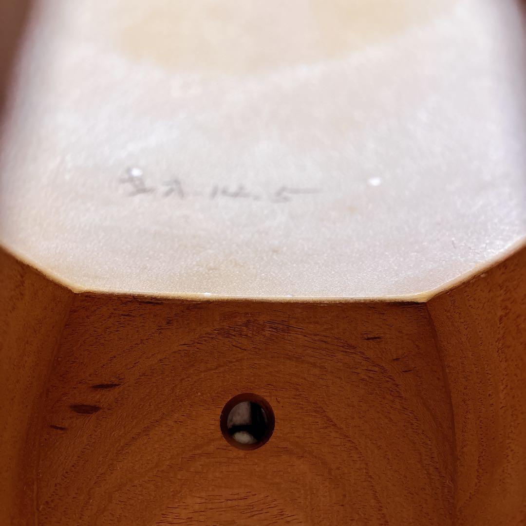 美品　三味線 細棹　猫皮　花梨　破れなし　四乳　四ツ皮　長袋付き　和紙袋