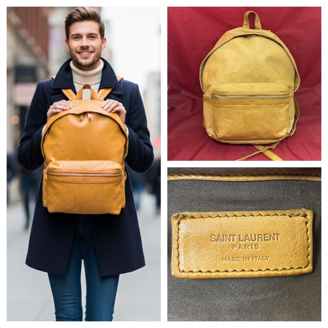 希少！SAINT LAURENT☆キャメルレザーバッグパック