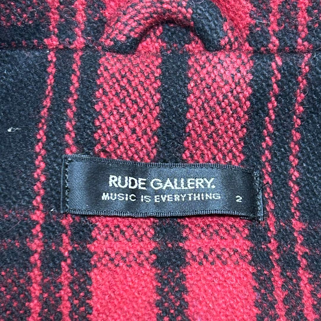 RUDEGALLERY ルードギャラリー　ショールカラーピーコート　チェック