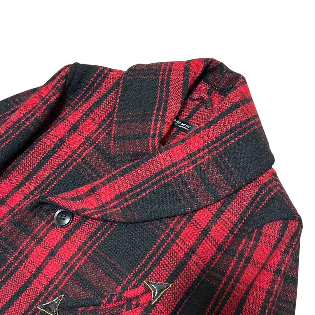 RUDEGALLERY ルードギャラリー　ショールカラーピーコート　チェック