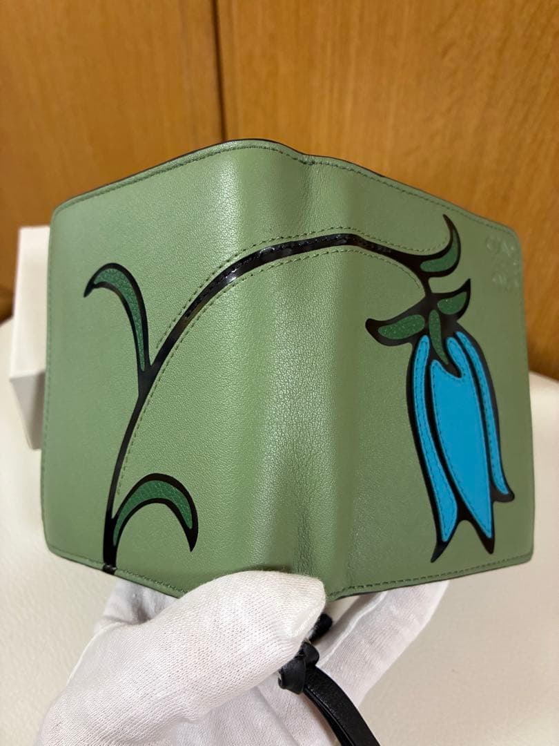 LOEWE　ハーバリウムS 二つ折り財布/ミントグリーン/ターコイズブルー