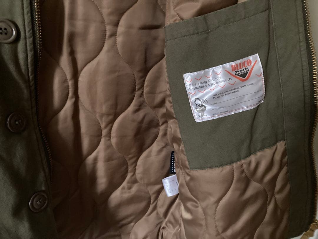 BLUCO ブルコ OL-057 M43 ライナージャケット　オリーブ　Ｍサイズ