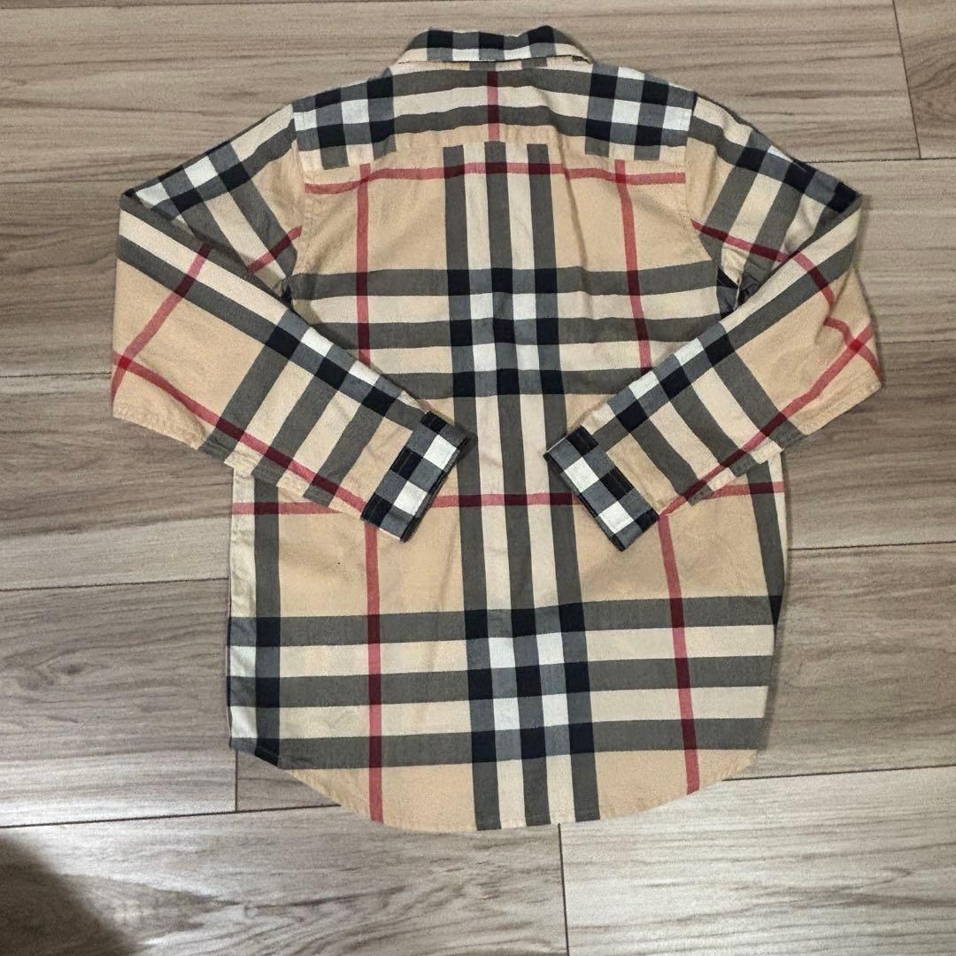 美品　現行タグ　バーバリーチルドレン　長袖シャツ　メガチェック　128cm