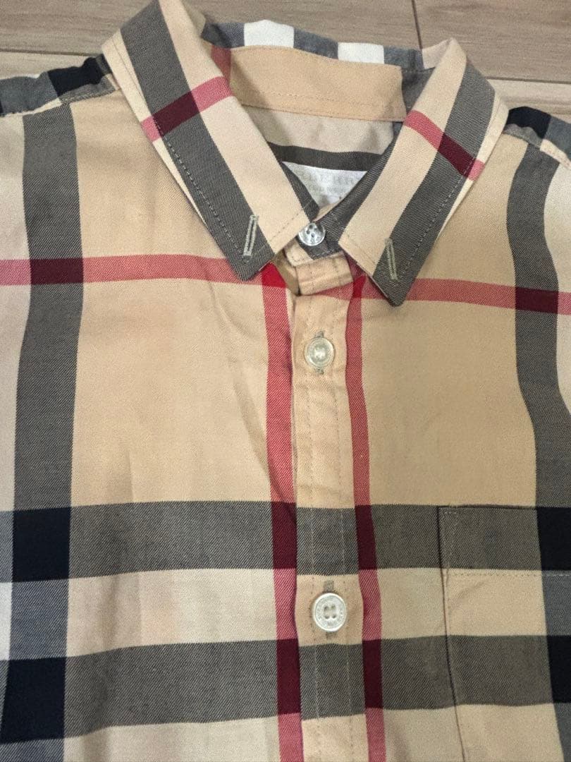 美品　現行タグ　バーバリーチルドレン　長袖シャツ　メガチェック　128cm