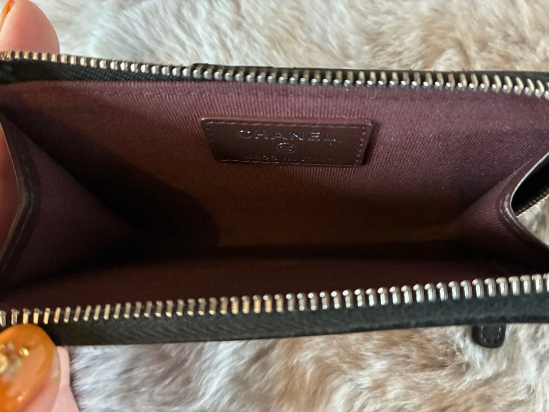CHANEL ブラック ミニ財布 キルティング