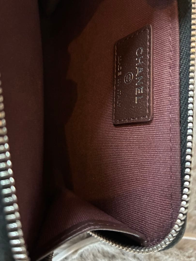 CHANEL ブラック ミニ財布 キルティング