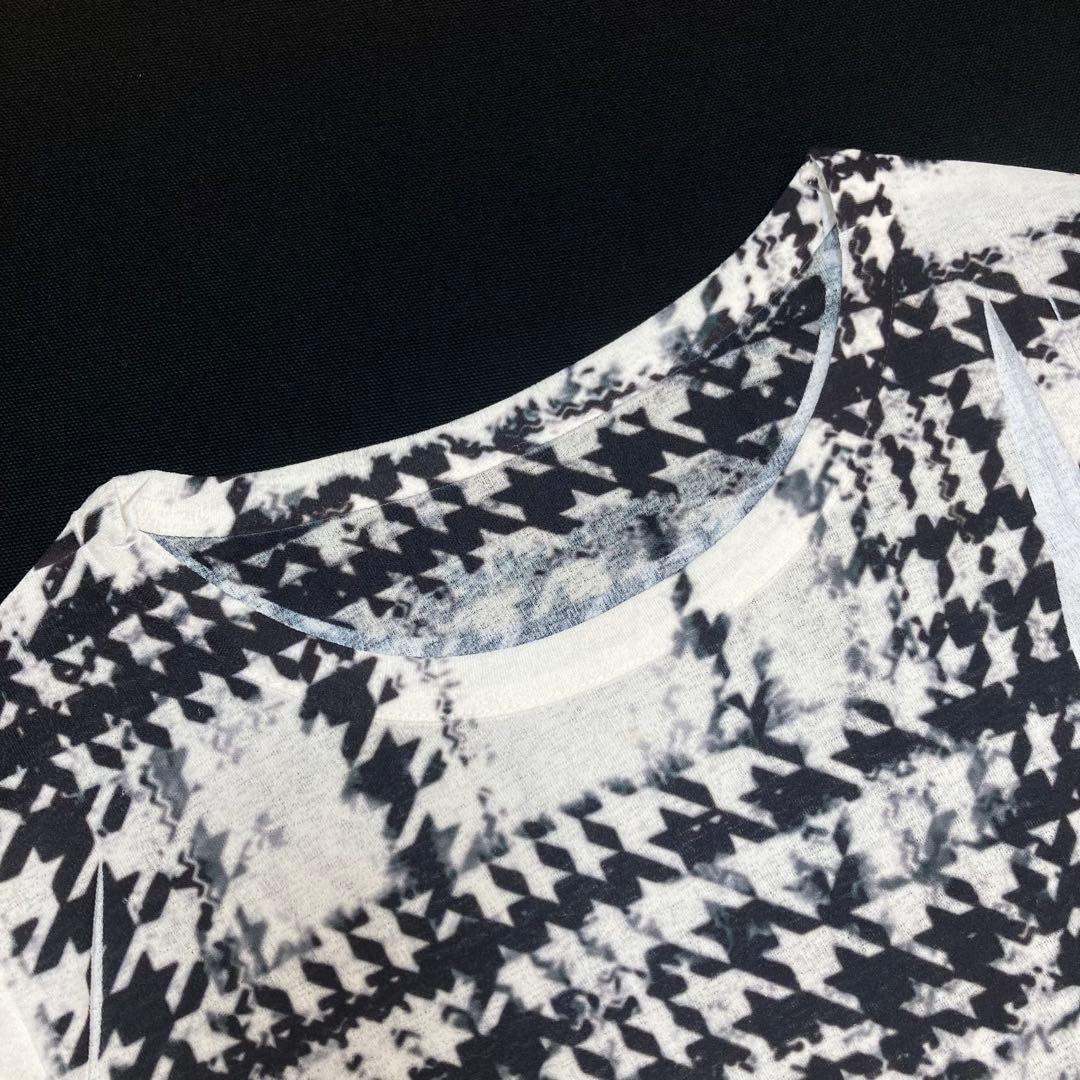 Y's ワイズ 美品 グレンチェック ラウンドネック カットソー 2