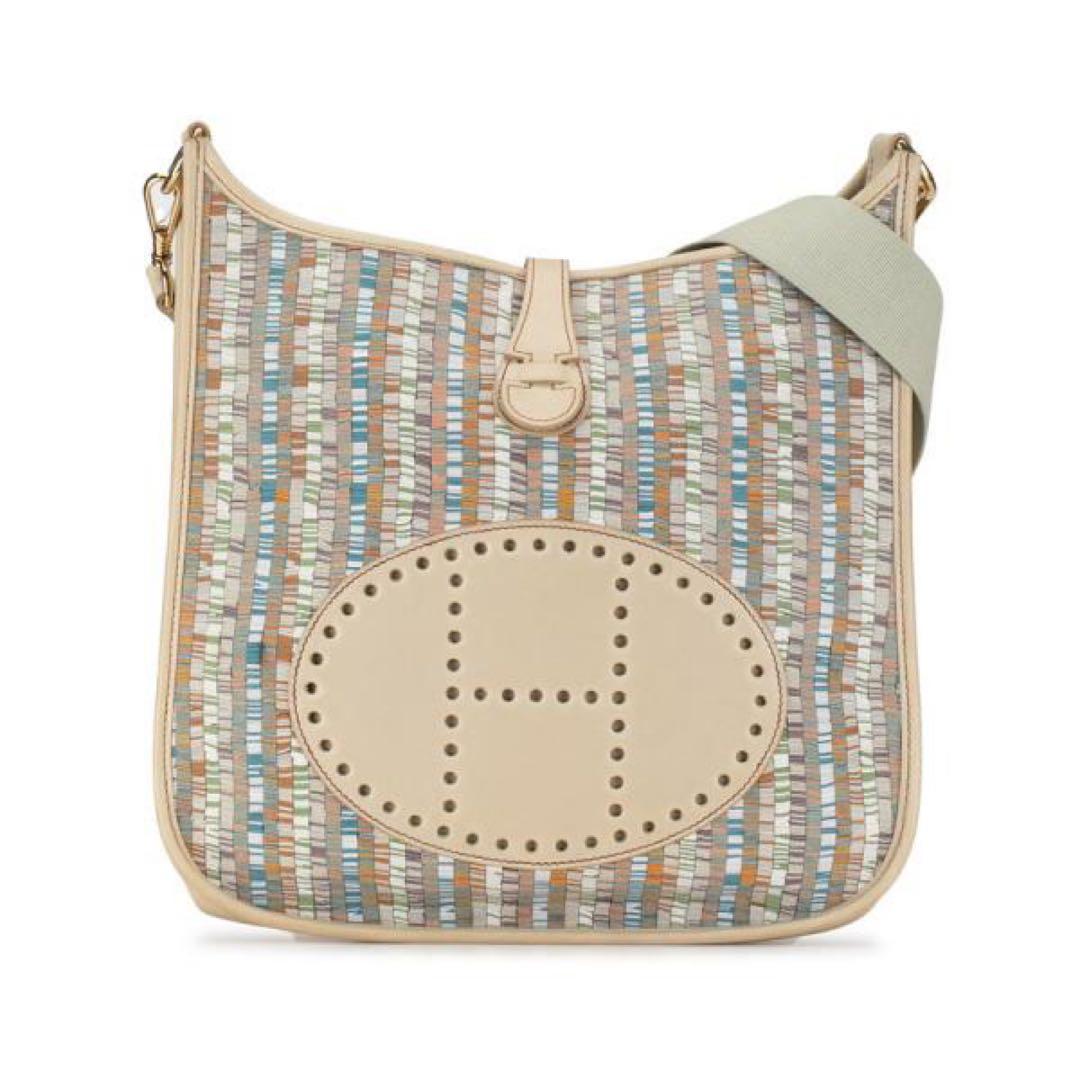 エルメス エヴリン1PM 斜め掛け ショルダーバッグ ベージュ マルチカラー