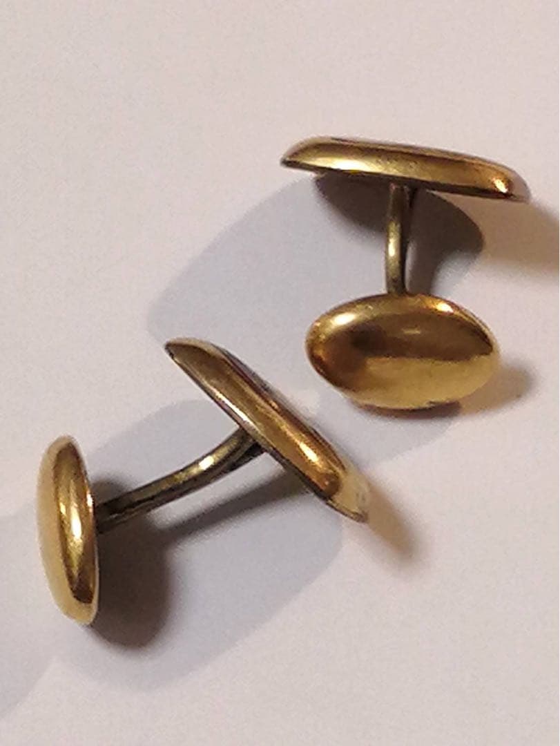 ゴールド 花と波の彫刻 カフリンクス