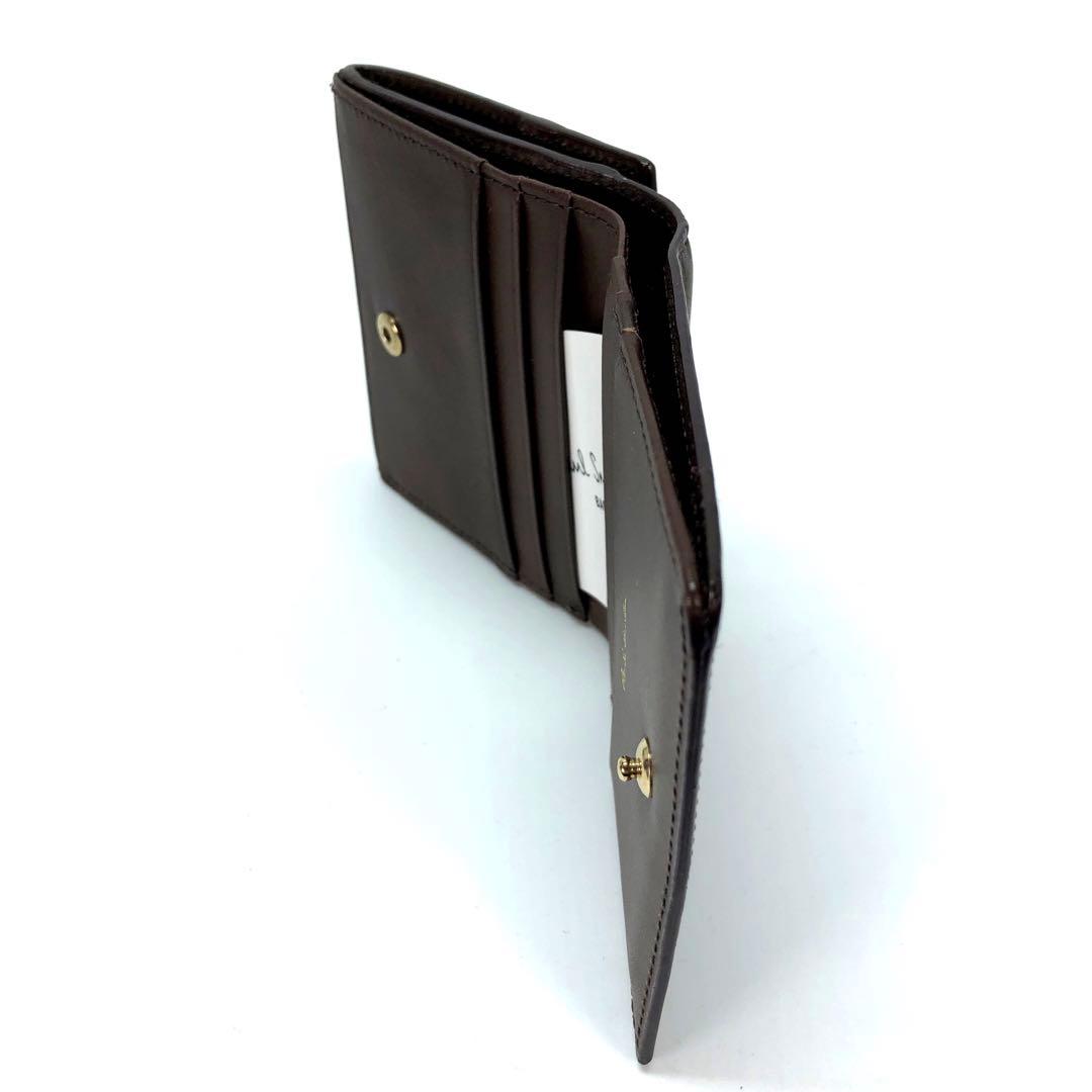 新品 ポールスミス 二つ折り財布 コンパクト レザー 財布　茶　71Q133