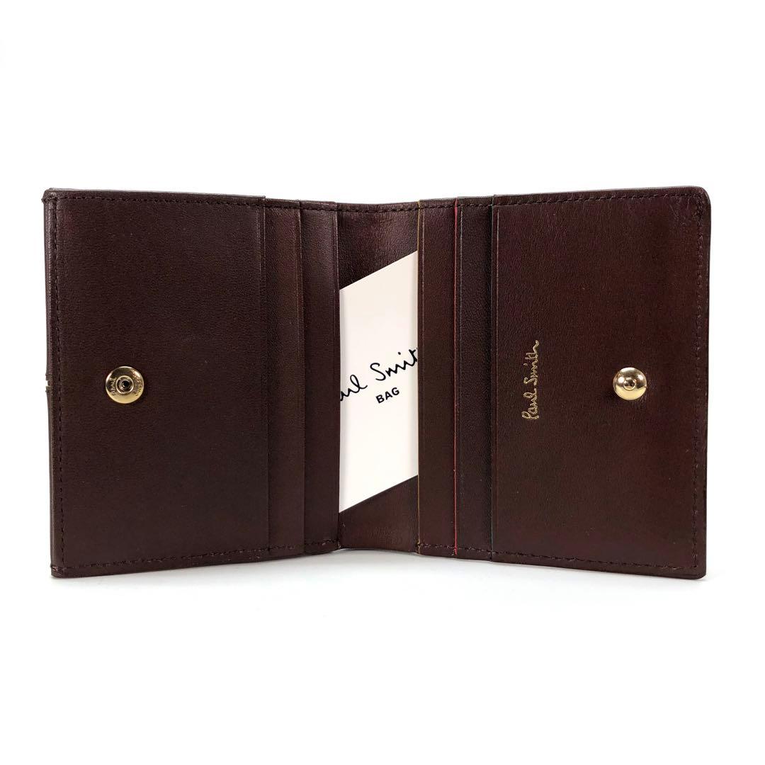 新品 ポールスミス 二つ折り財布 コンパクト レザー 財布　茶　71Q133