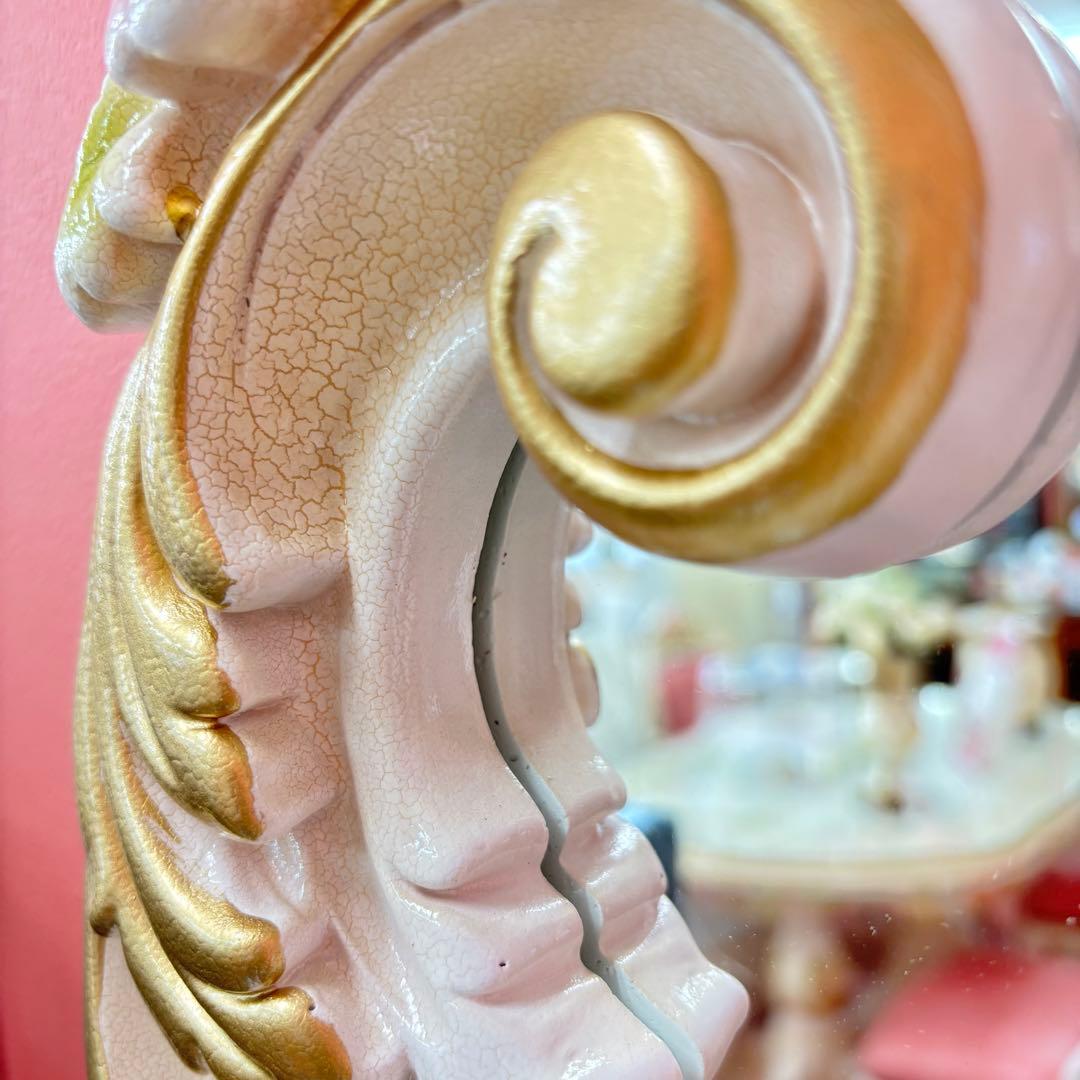 ロココRAZAミラー　壁掛け鏡 フラワー装飾