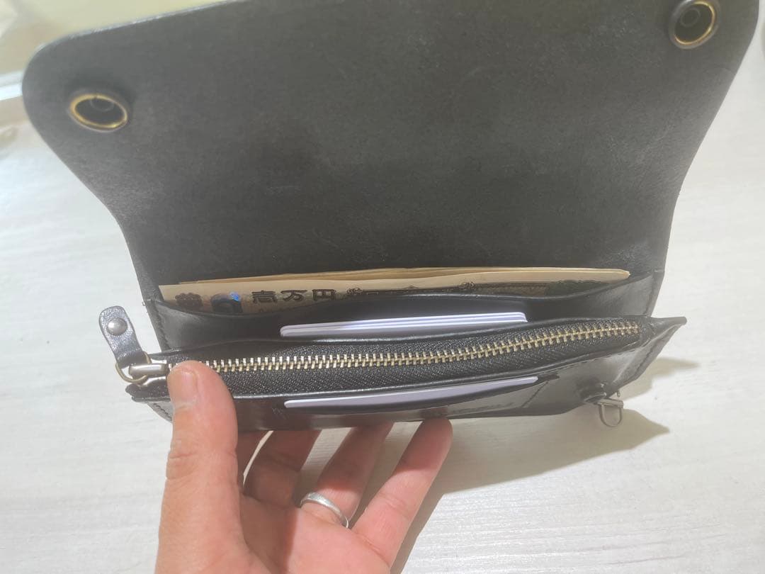 HARU オリジナルロングトラッカーウォレットブラック(左利き用も作成できます)