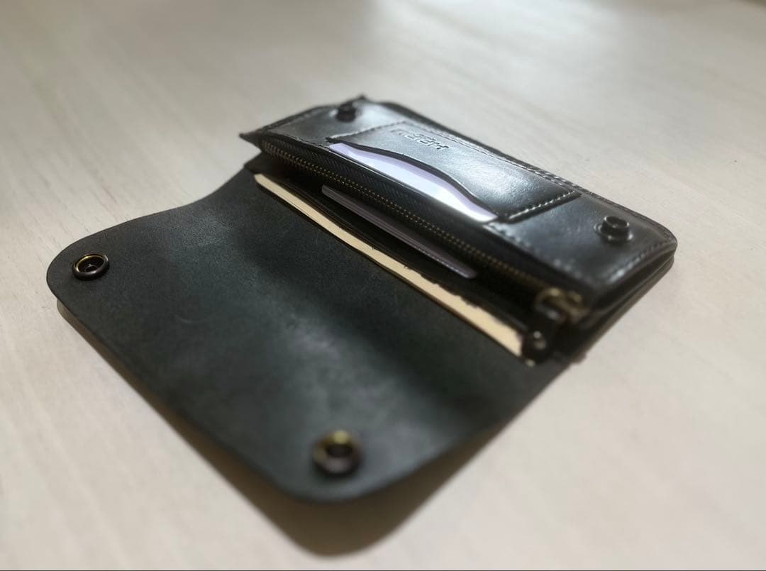 HARU オリジナルロングトラッカーウォレットブラック(左利き用も作成できます)