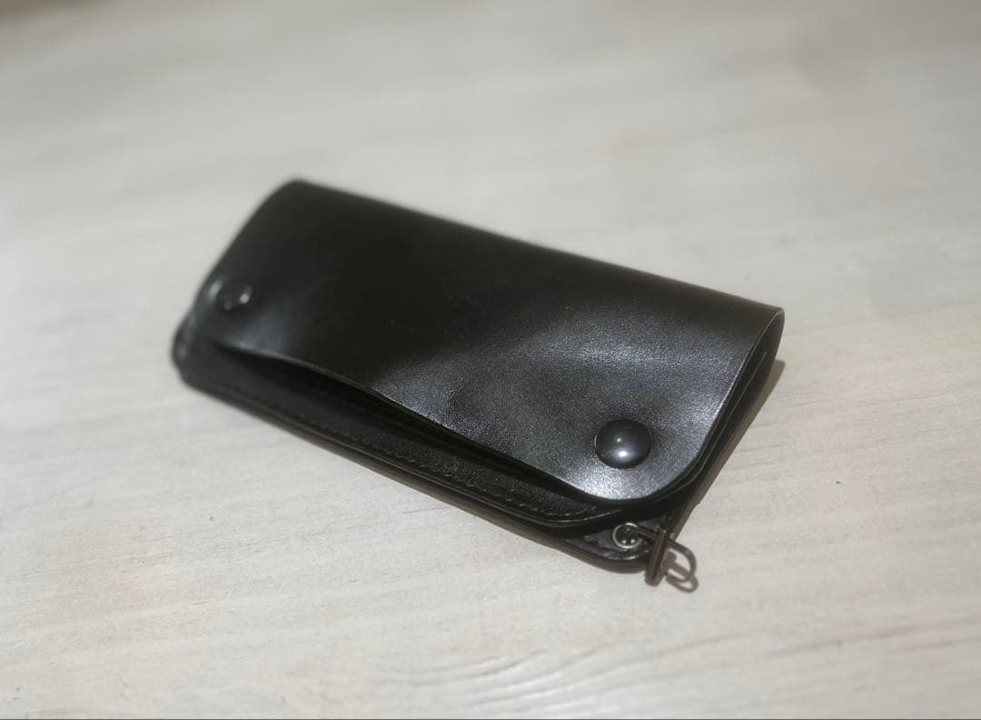 HARU オリジナルロングトラッカーウォレットブラック(左利き用も作成できます)