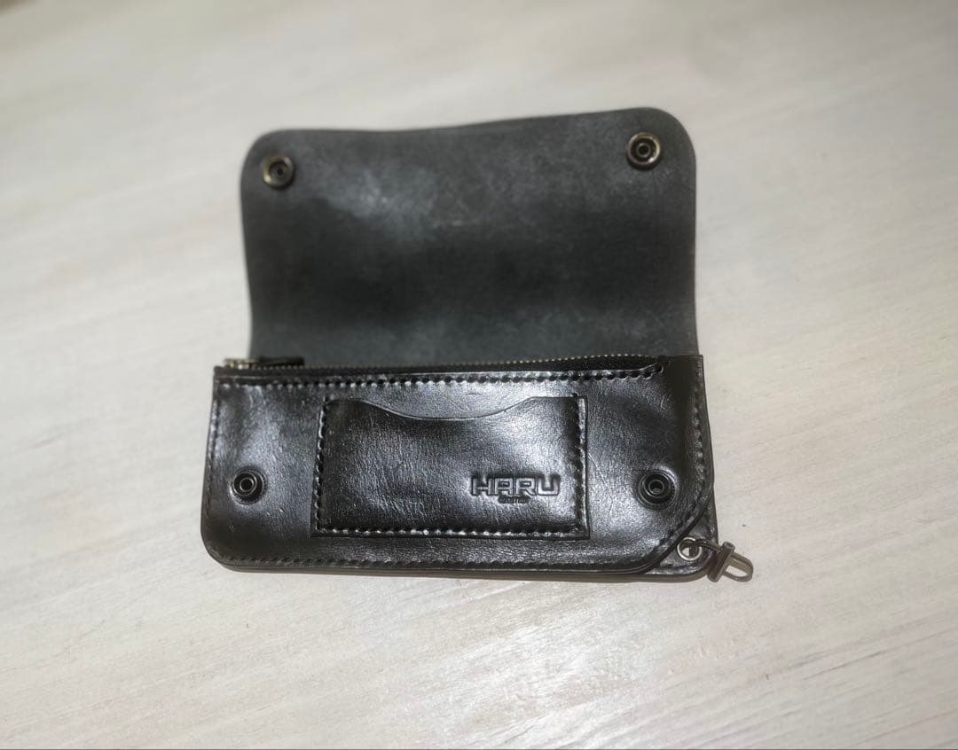 HARU オリジナルロングトラッカーウォレットブラック(左利き用も作成できます)
