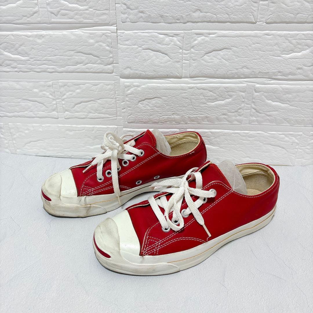 90s USA製 CONVERSE ジャックパーセル レザー赤✨24cm