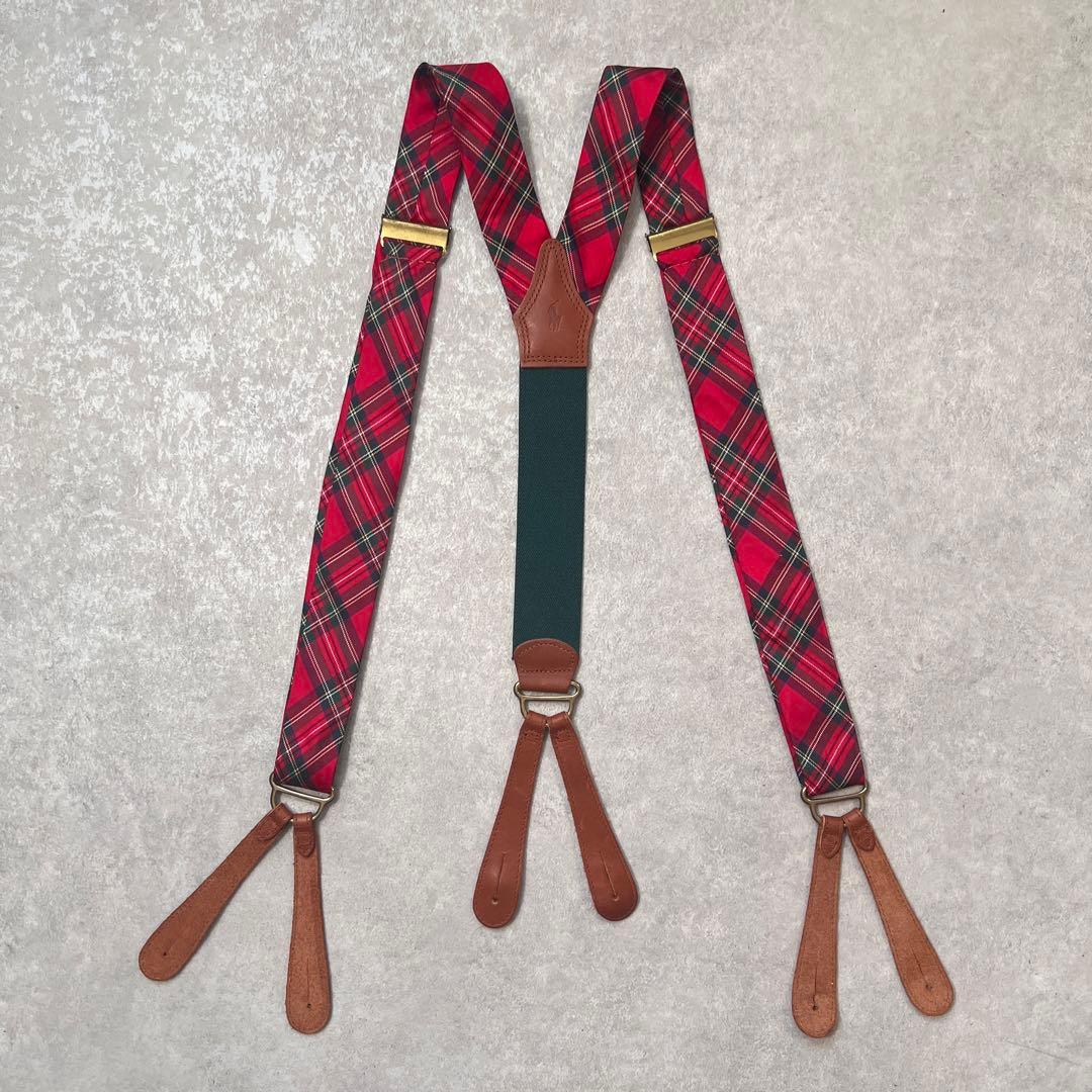 【極美品】ポロラルフローレン USA製 サスペンダー タータンチェック