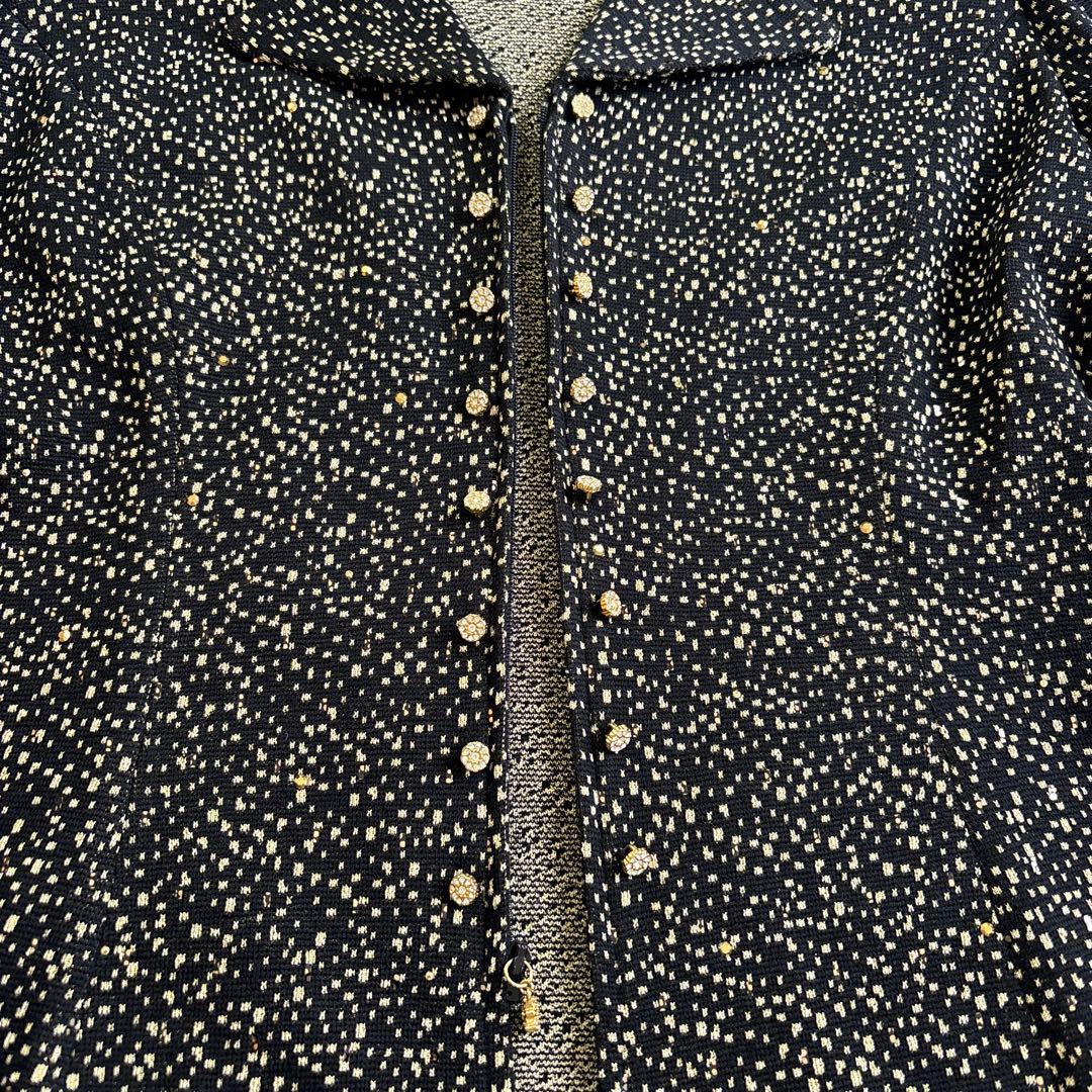 今2 ST.JOHN セントジョン テーラードジャケット ブラック ゴールド M